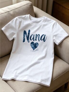 Decorated with heart and letter patterns white Women Men T-shirt Unisex